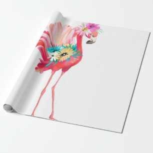 Papier Cadeau Joli et beau flamand rose mexicaine avec