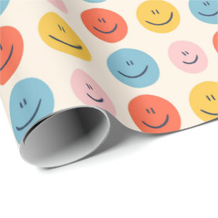 Papier Cadeau Joli Face Blobs Spotty Motif amusant