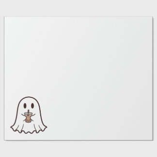 Papier Cadeau Joli fantôme d'Halloween avec Boba