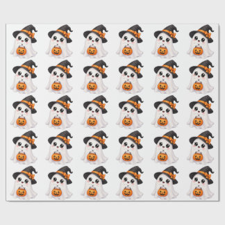 Papier Cadeau Joli fantôme Halloween