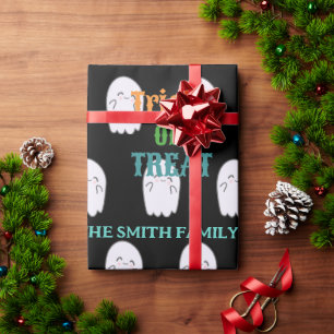 Papier Cadeau Joli Fantôme Trick or Treat 