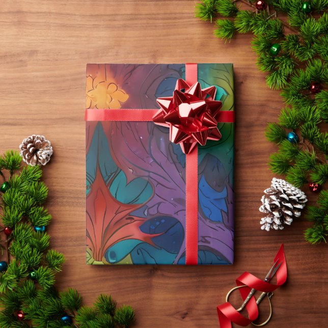 Papier Cadeau Joli festif coloré emballage de Noël (Cadeau de vacances)