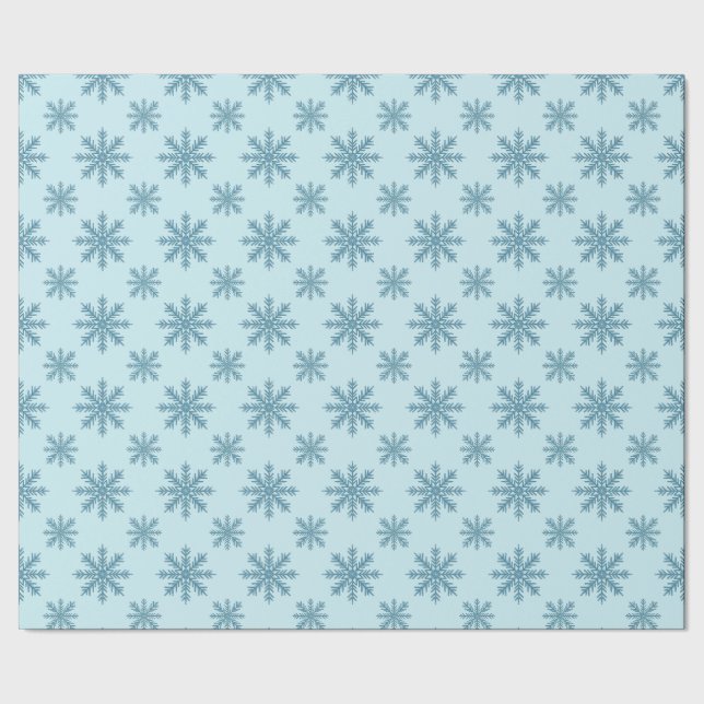 Papier Cadeau Joli flocon de neige rétro motif blues aquarelle (Couture)