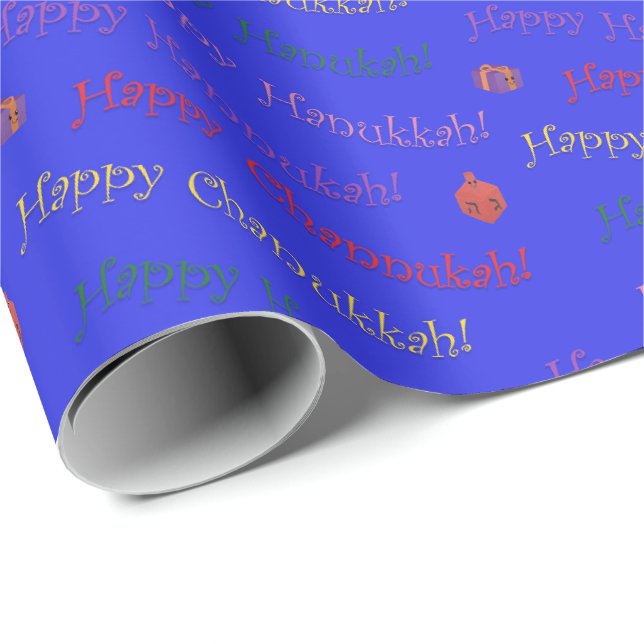 Papier Cadeau Joli Hannukah, Channukah (Coin rond)