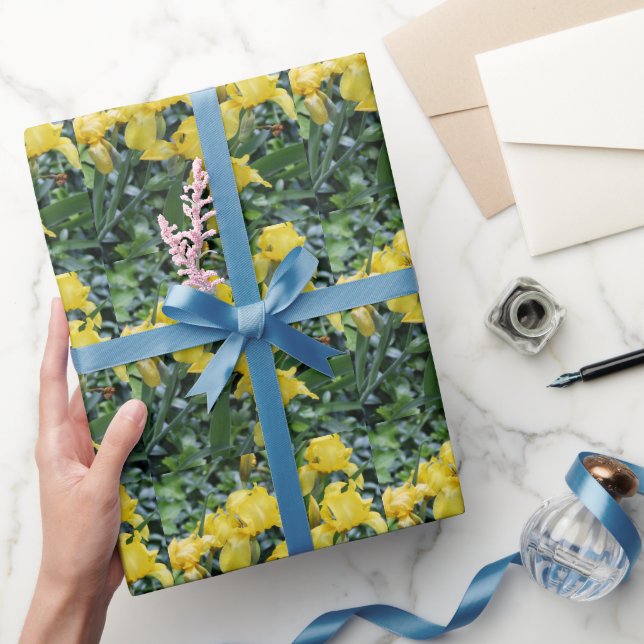 Papier Cadeau Joli Iriss Jaunes (Cadeaux)