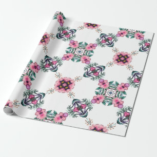 Papier Cadeau Joli jardin géométrique