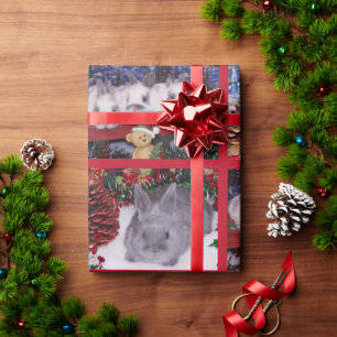 Papier Cadeau Joli lapin lapin de Noël