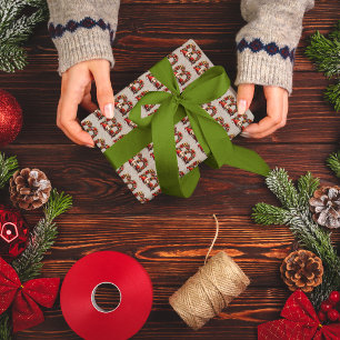 Papier Cadeau Joli lutin de Noël Lettre de fête B