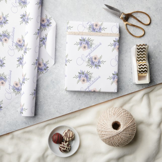 Papier Cadeau Joli Mariage Floral (Artisanat)