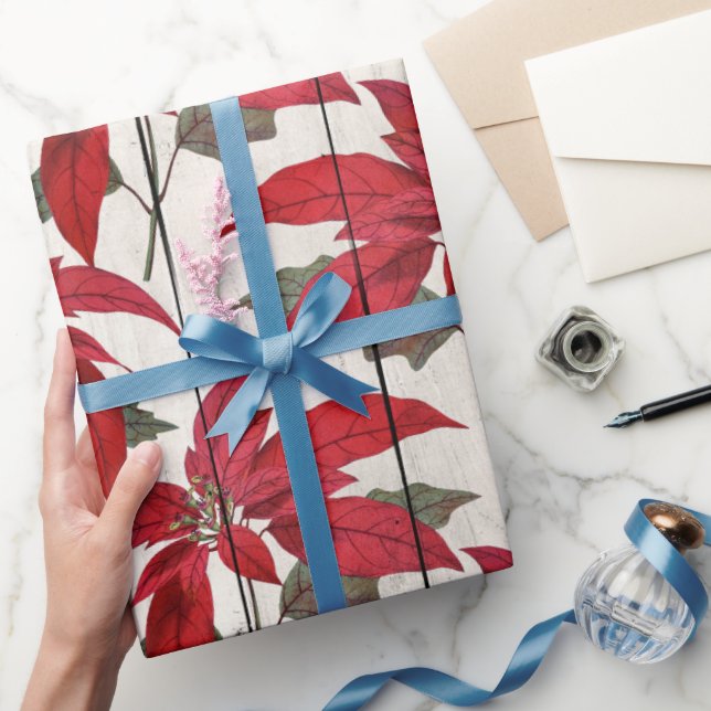 Papier Cadeau Joli modèle floral de Noël élégant (Cadeaux)