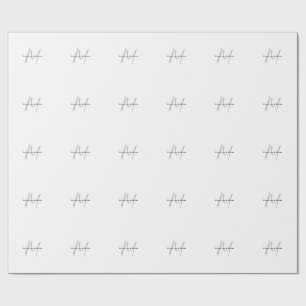 Papier Cadeau Joli Monogramme Noir Blanc Gris Calligraphie