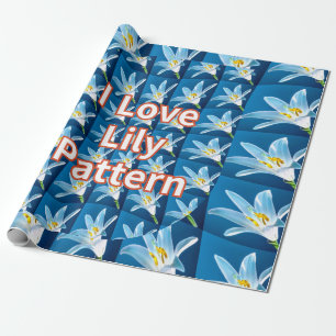 Papier Cadeau Joli Motif blanc Lily