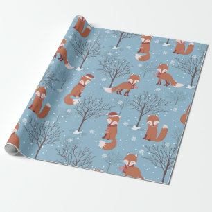 Papier Cadeau Joli Motif Christmas Fox