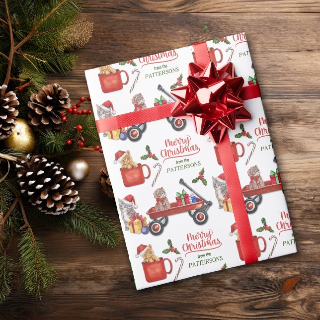 Papier Cadeau Joli Motif Christmas Kittens (Créateur téléchargé)