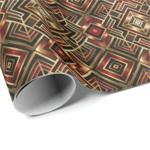 Papier Cadeau Joli motif de carreaux Art déco 