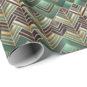 Papier Cadeau Joli motif de carreaux Art déco 