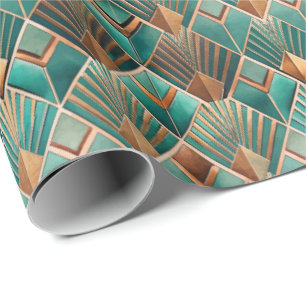 Papier Cadeau Joli motif de carreaux Art déco 