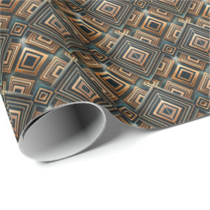 Papier Cadeau Joli motif de carreaux Art déco 