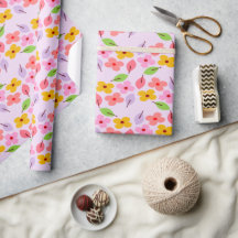 Joli motif floral pastel rose tendre féminin