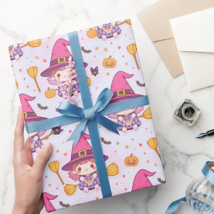 Papier Cadeau Joli Motif Halloween Éffrayant avec Citrouille sor