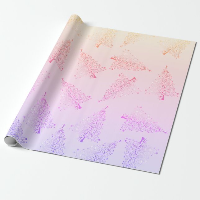Papier Cadeau Joli motif holographique de Noël (Déroulé)