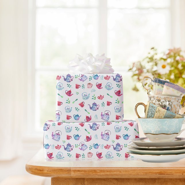 Papier Cadeau Joli Motif Tea Party (Créateur téléchargé)