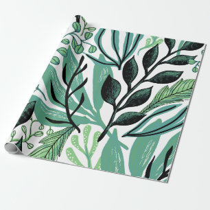 Papier Cadeau Joli motif vert naturel