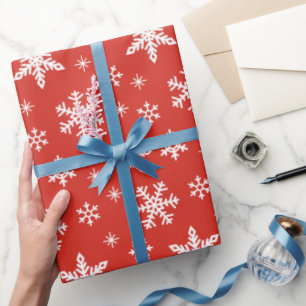 Papier Cadeau Joli Noël flocons motif