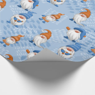Papier Cadeau Joli Noël Gnome Motif à thème