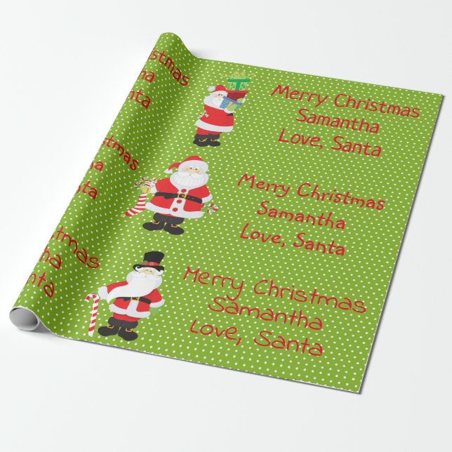 Papier Cadeau Joli Noël Personnalisé Père Noël De Père Noël (Déroulé)
