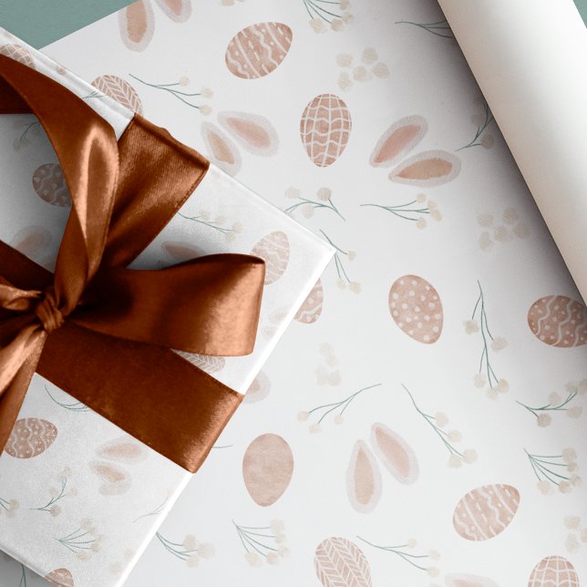 Papier Cadeau Joli oeuf de bouho de pâques motif floral lapin (Créateur téléchargé)