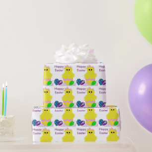 Papier Cadeau Joli oeuf de poussin rose jaune