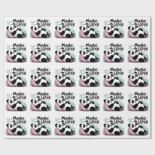 Papier Cadeau Joli Panda Paresseux – “Plus Tard Peut-Être” Panda