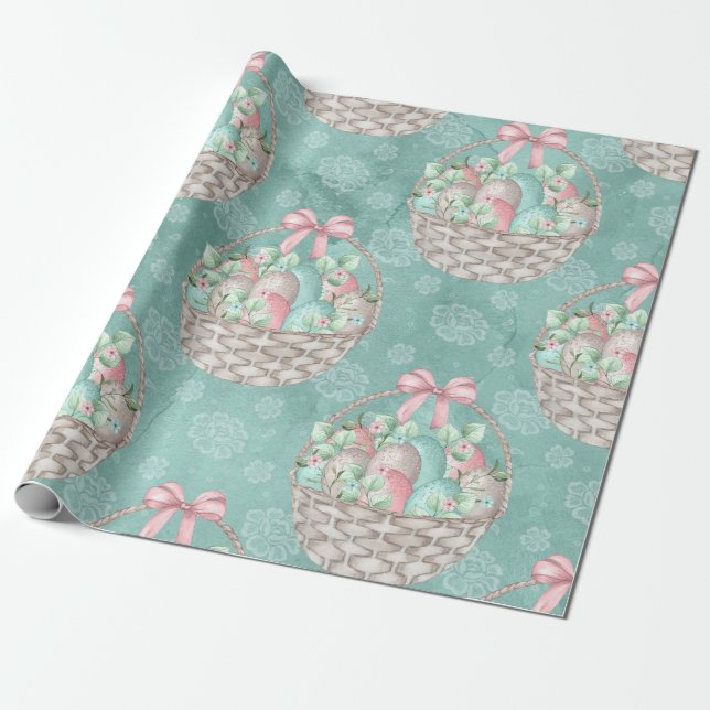 Papier Cadeau Joli panier de Pâques (Déroulé)