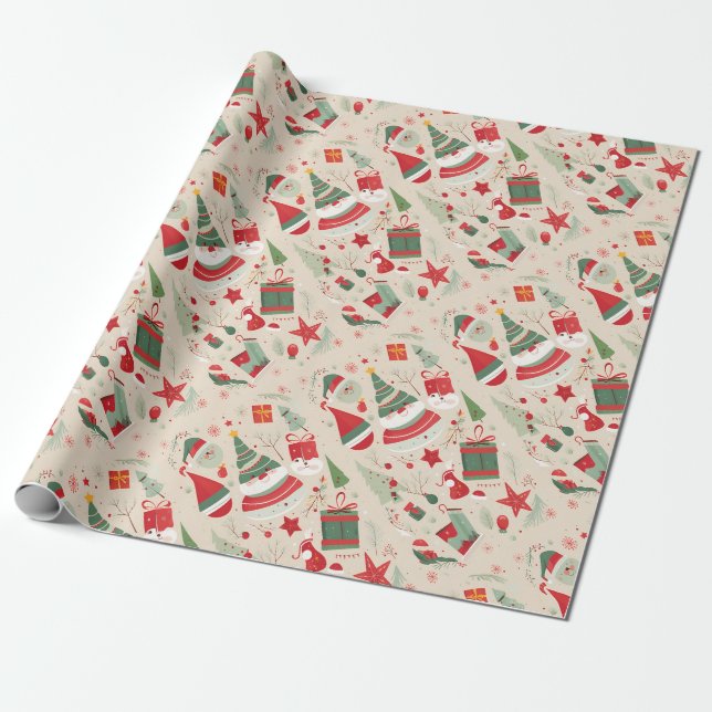 Papier Cadeau Joli papier d'emballage de noël. (Déroulé)