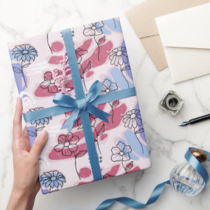 Papier Cadeau Joli papier d'enveloppement floral Boho