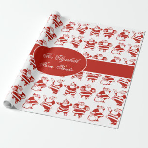 Papier Cadeau Joli Père Noël Motif Rouge Noël