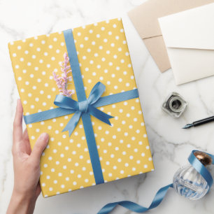 Papier Cadeau Joli point Polka Jaune