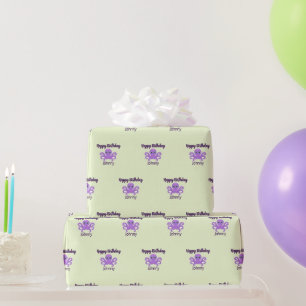 Papier Cadeau Joli poulpe violet vert