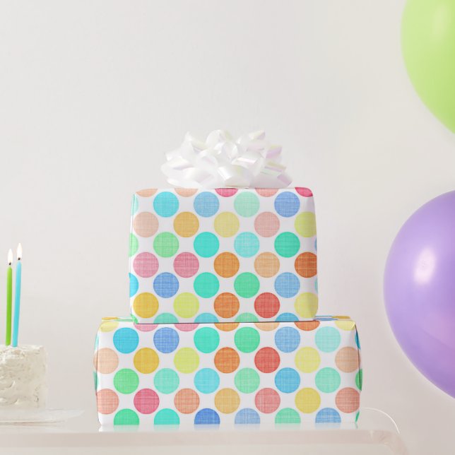 Papier Cadeau Joli Préppy Couleurs été Pois Motif (Cadeaux de fête)