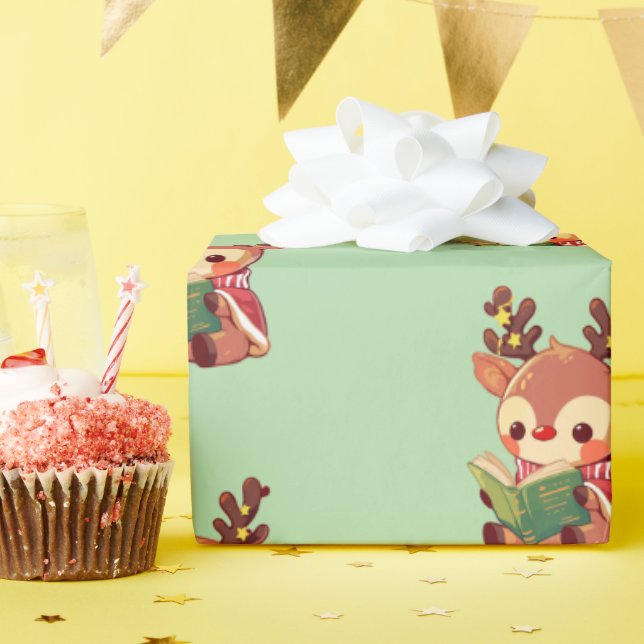 Papier Cadeau Joli Rendeer (Fête d'anniversaire)