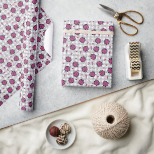 Papier Cadeau Joli rose chaud et noir Ladybug Dessin Motif enfan