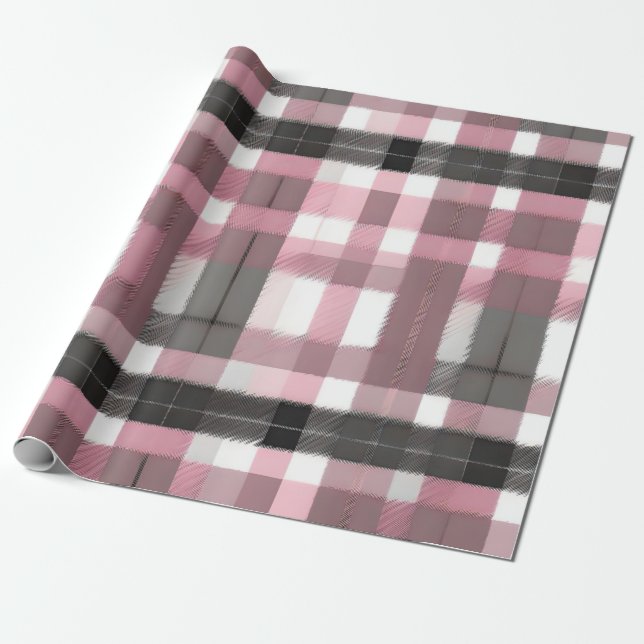 Papier Cadeau Joli rose, lavande, gris et Brown (Déroulé)