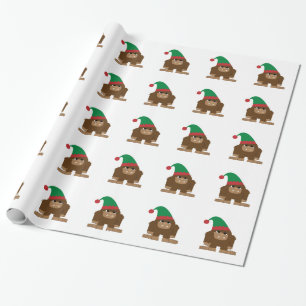 Papier Cadeau Joli Sasquatch Elf de Noël