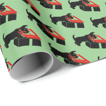 Joli Scottie Chien Noël Papier d'enveloppement de 
