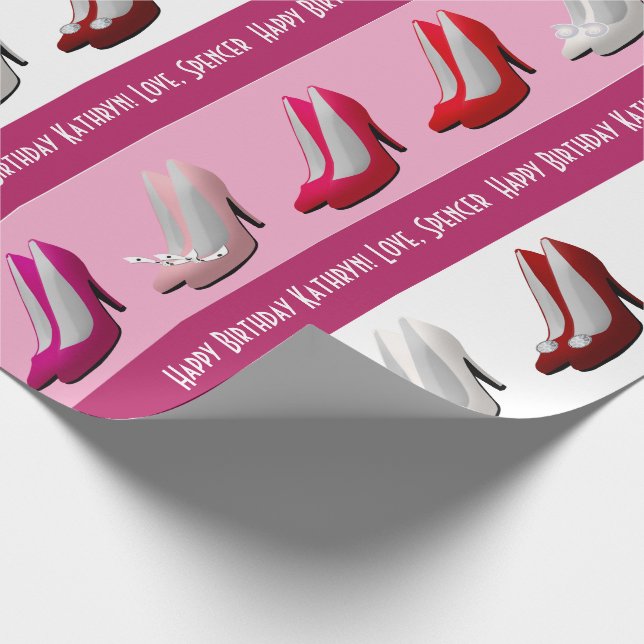 Papier Cadeau Joli Stilettos Personnalisé (Coin)