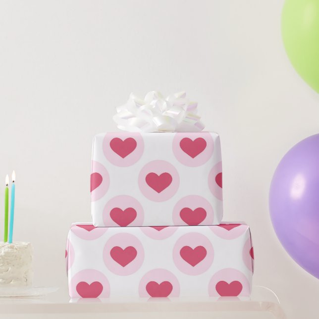 Papier Cadeau Joli Valentines Motif de coeur rose (Cadeaux de fête)