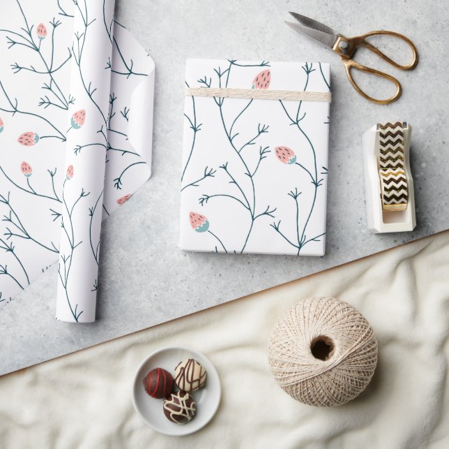 Papier Cadeau Joli vin rose Berry Vine Floral Cadeau (Artisanat)