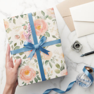 Papier Cadeau Jolie Cérémonie de Mariage Fleurs de Pêche