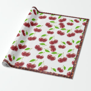 Papier Cadeau Jolie cerise rouge